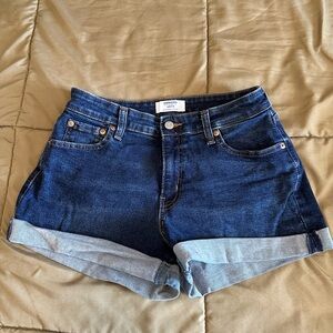 Denizen Levi's Dark Blue Jean High Rise Shorts for Women size 8